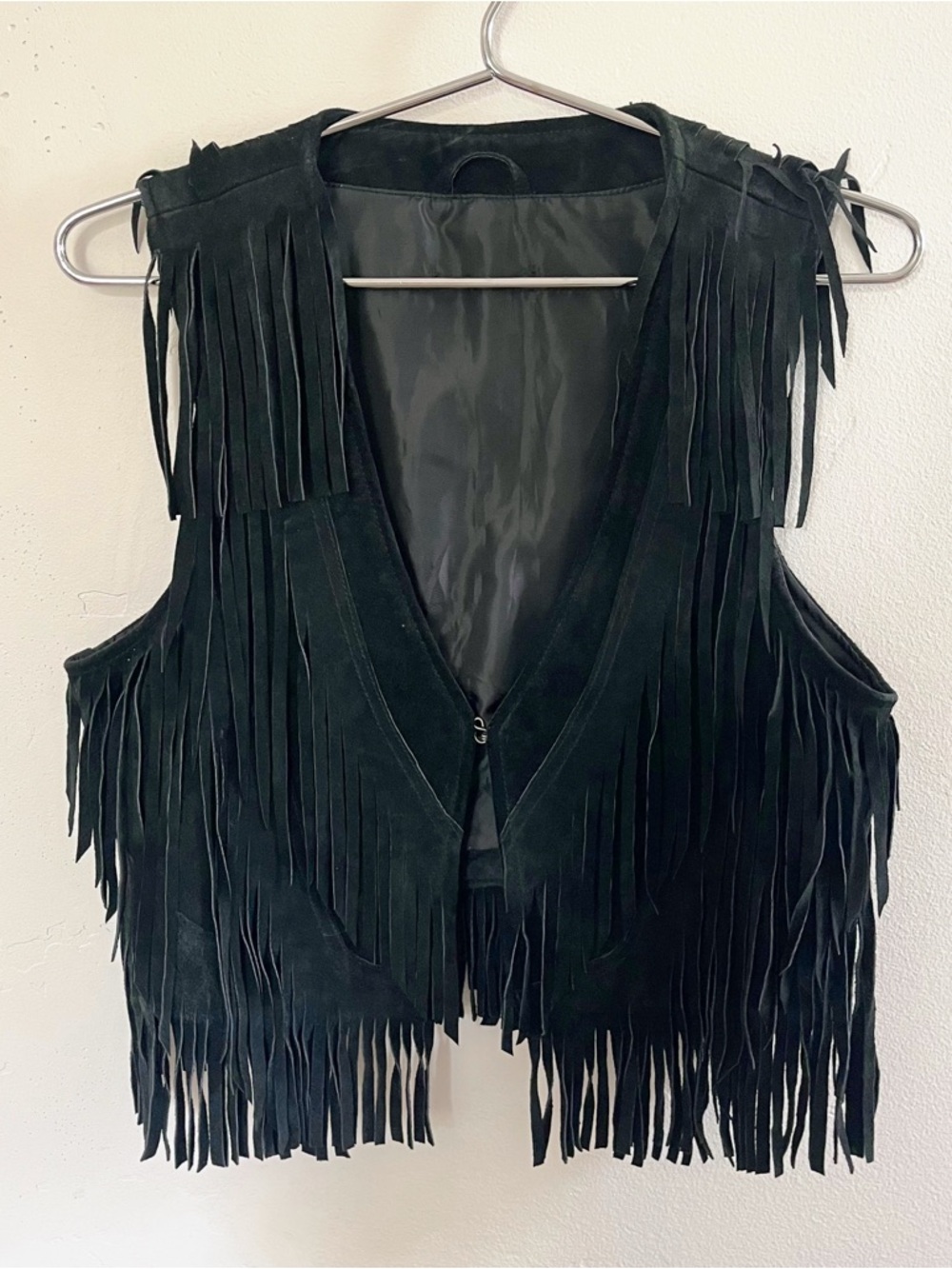 Vintage Boho Festival Suede Fringe Vest sz S / M - Picture 6 of 8